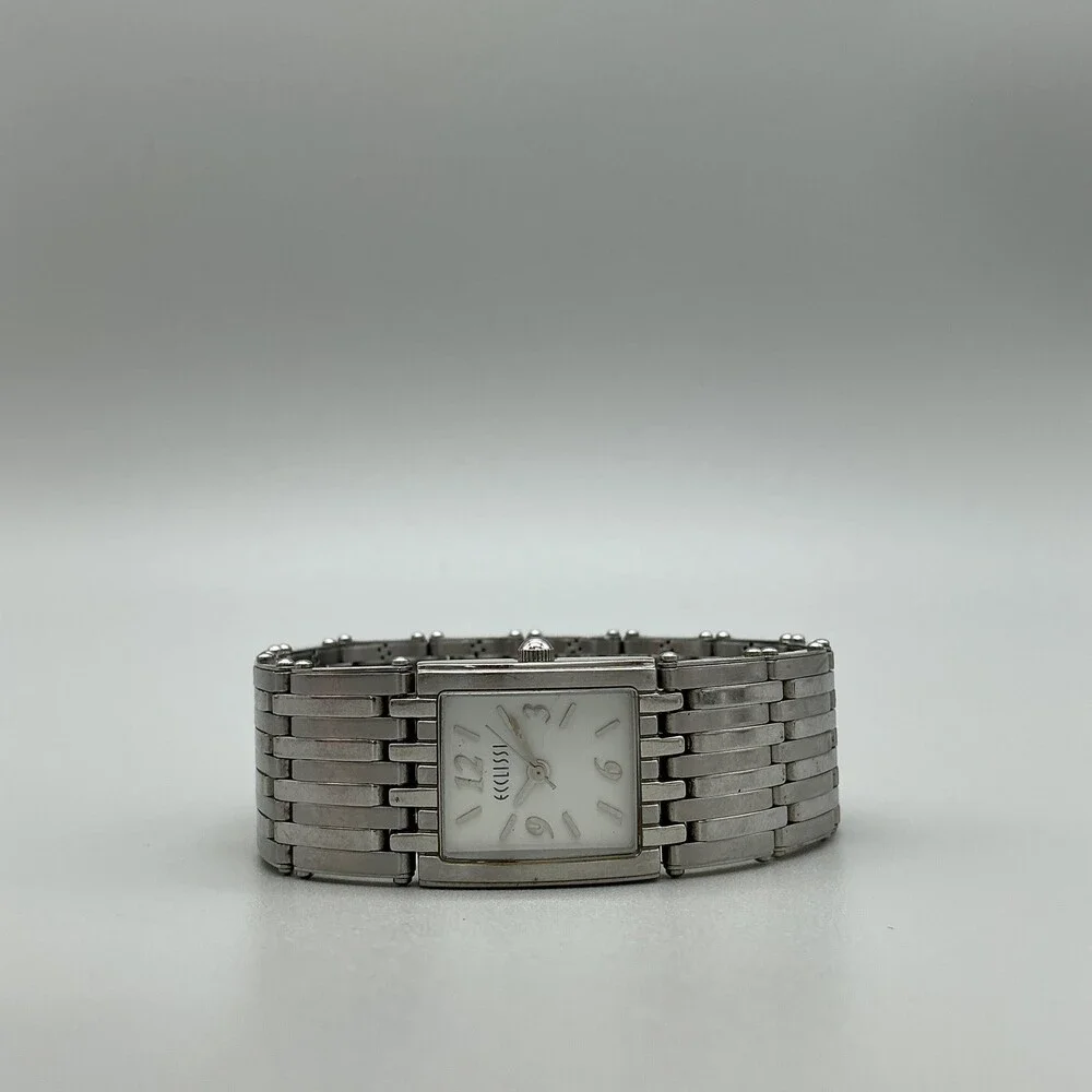 Ecclissi Womens Watch 21mm 75540 Stainless Steel Stretch Band New Battery